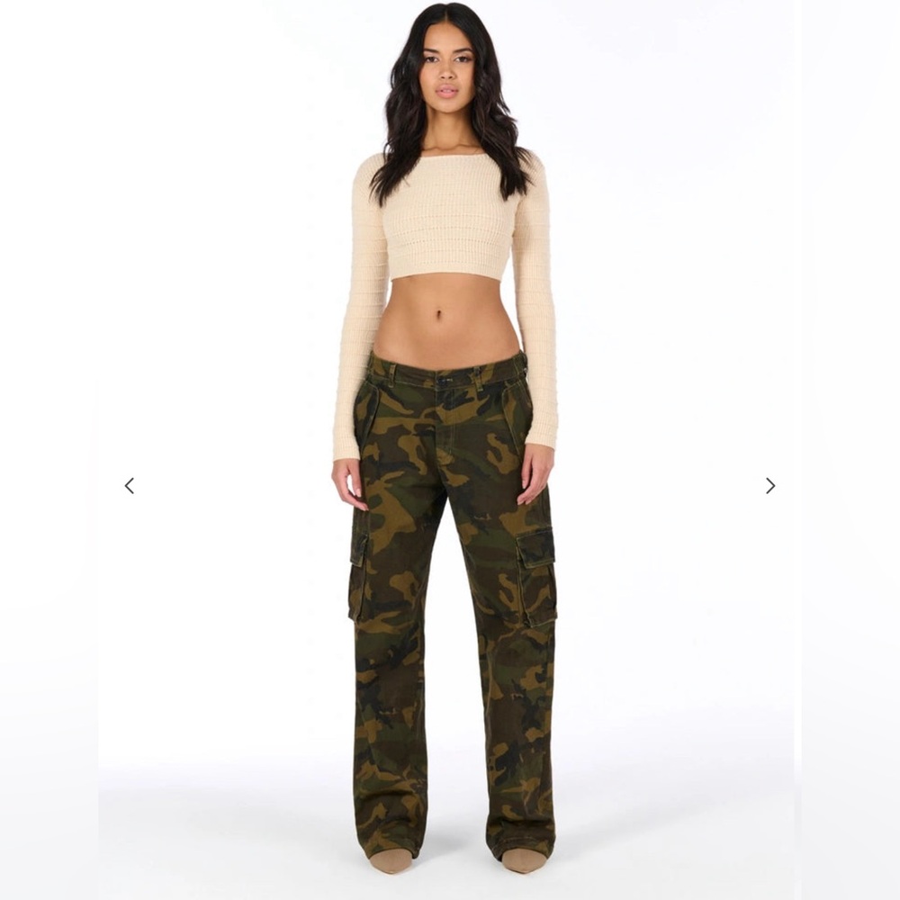 🆕 NWT NAKED WARDROBE Adjustable Waist Camouflage Cargo Pants
